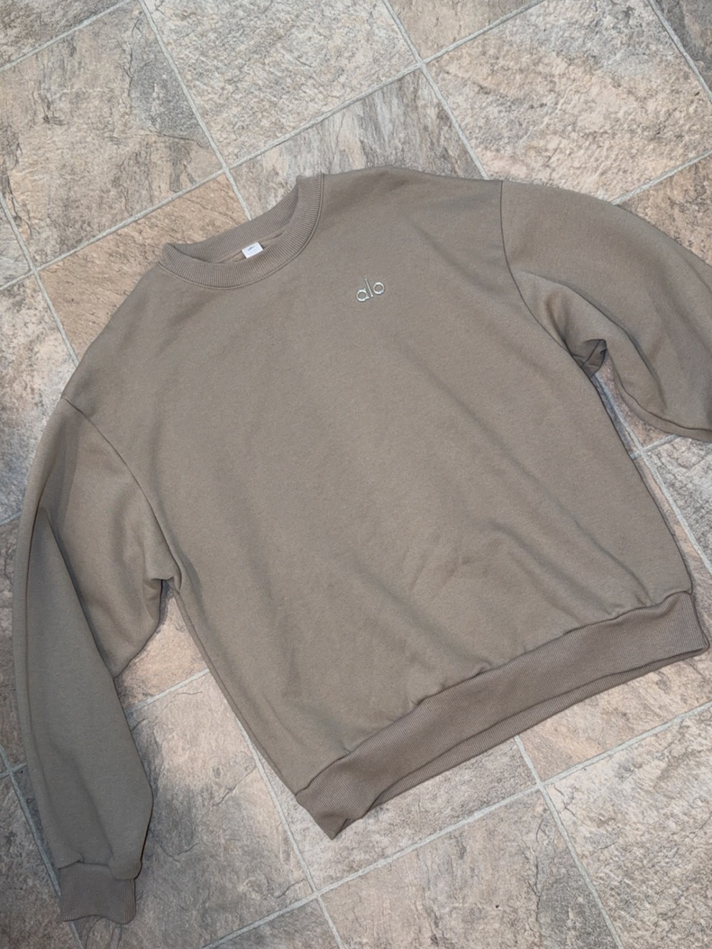 ALO Yoga Women's Crewneck Sweatshirt in Taupe